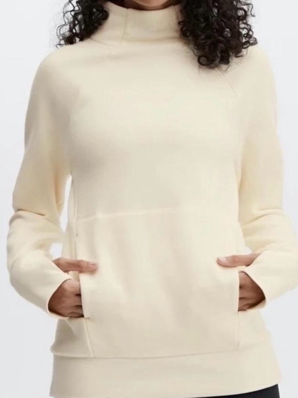 Fabletics Mock Neck Cozy Cream Pullover Sweatshirt size 3X
